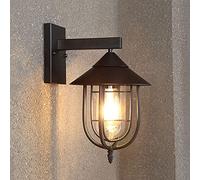 QTANZIQI Applique da Parete a Gabbia retrò Industriale Lanterna da Parete per Esterni Lampada da Parete Impermeabile per Ponti Esterni IP65 Lampada da Parete con Base in Ferro Spesso Lampada da