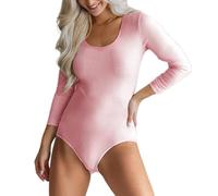 QTANZIQI Autumn Fashion Women's Bodysuit Solid Color Round Neck Long Sleeve Shirt Slim Knitted Tops