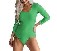 QTANZIQI Autumn Fashion Women's Bodysuit Solid Color Round Neck Long Sleeve Shirt Slim Knitted Tops