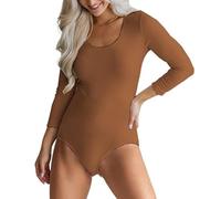 QTANZIQI Autumn Fashion Women's Bodysuit Solid Color Round Neck Long Sleeve Shirt Slim Knitted Tops