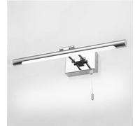 QTANZIQI Barra Luminosa cromata per Trucco Lampada da Specchio lineare a LED per Bagno Luci Anteriori a Specchio Regolabili Sconce da Parete per Trucco con Catenella Lampade per armadietto a Specchio