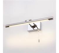 QTANZIQI Barra Luminosa cromata per Trucco Lampada da Specchio lineare a LED per Bagno Luci Anteriori a Specchio Regolabili Sconce da Parete per Trucco con Catenella Lampade per armadietto a Specchio