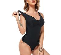 QTANZIQI Body for Women Tummy Control Shapewear Seamless Butt Lifter Thigh Slimmer Body Sleeveless V-Neck