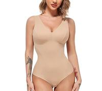 QTANZIQI Body for Women Tummy Control Shapewear Seamless Butt Lifter Thigh Slimmer Body Sleeveless V-Neck