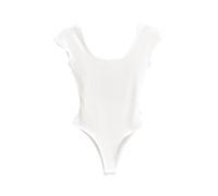 QTANZIQI Casual Basic Style Babes O Collar Solid Tight Short-Sleeved Body Tops Women's Slim Backless Jumpsuit