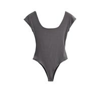 QTANZIQI Casual Basic Style O Collar Solid Tight Short-Sleeved Body Tops Women's Slim Backless Jumpsuit Summer Bodysuits