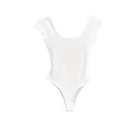 QTANZIQI Casual Basic Style O Collar Solid Tight Short-Sleeved Body Tops Women's Slim Backless Jumpsuit Summer Bodysuits