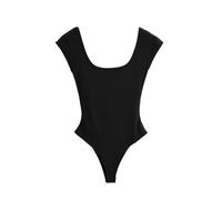 QTANZIQI Casual Basic Style O Collar Solid Tight Short-Sleeved Body Tops Women's Slim Backless Jumpsuit Summer Bodysuits