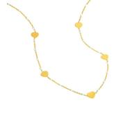 QTANZIQI Collana a Ciondolo a Cuore in Acciaio Inossidabile per Le Donne placcate con Girocollo in Perline Collana Gioielli di Compleanno