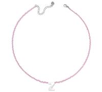 QTANZIQI Collana di Tendenza Catena Ciondolo Men Domenne Gioielli 26 Lettere Collane a Ciondolo a Guscio Bianco 2mm Collana Rosa per Donna Collana Fashion Presents Z
