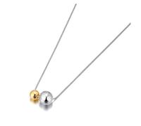 QTANZIQI Collana di Tendenza Catena Ciondolo Uomo Donna Gioiello Gioiello Minimalista a Doppia Sfera Collana a Sospensione per Donne Catena di Collegamento alla Moda n23044p