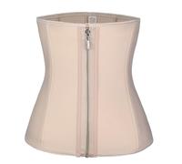 QTANZIQI Corsetti gotici Femminili - Solido con Zip Senza Spalline everbust Push up Beige Bustiers, alla Cintura di Moda Cinghia del Corpo più Dimensioni