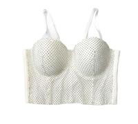 QTANZIQI Corsetto per Camisole Femminile - spalchi di Spaghetti Bianchi di Scintilla Diamanti a Gigante.