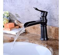 QTANZIQI Cucciolo a Cascata Nera Crane Bacino da Bagno Bacino Bacino Bacino da Bagno Tocca con Mixer Caldo e Freddo, Nero