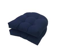 QTANZIQI Cuscini da Esterno a Forma di U per cestini, Confezione da 2, Morbidi, Resistenti alle intemperie, 48x48 cm, per Giardino, Patio, Cucina, Ufficio, Blu Navy