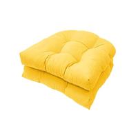 QTANZIQI Cuscini per sedili a Forma di U per cestini da Esterno, Confezione da 2, 48x48 cm, Morbidi Cuscini da Giardino Resistenti alle intemperie, per Giardino, Cucina, Ufficio (Giallo)