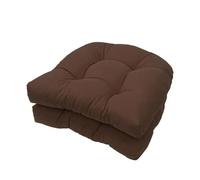 QTANZIQI Cuscino a Forma di U per sedie in Rattan Cuscini da Esterno Resistenti alle intemperie Confezione da 2 Morbidi Cuscini 48x48 cm per Giardino Patio Cucina Ufficio (Marrone)