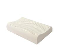 QTANZIQI Cuscino cervicale Sagomato in Lattice Naturale al 100% con emulsione di Memory Foam per Chi Dorme sul Lato della Schiena e della Pancia, Tipo Piatto, 50x30x7/9 cm
