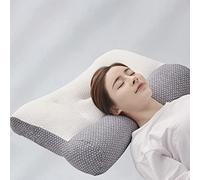 QTANZIQI Cuscino Ortopedico ergonomico per Chi Dorme sul Lato della Schiena e dello Stomaco Supporto per Il Collo Anti russare Imbottitura in Microfibra Morbida e Confortevole
