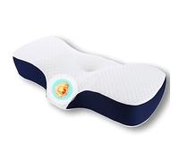 QTANZIQI Cuscino Ortopedico in Memory Foam per alleviare Il Dolore al Collo con Fodera ergonomica antirussamento Lavabile e antiacaro Perfetto per Un Buon Sonno Notturno