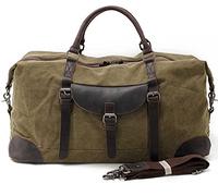 QTANZIQI Grand sac à main Messenger sac de voyage sac de sport week-end sac de nuit imperméable toile fourre-tout Vintage fourre-tout femmes armée vert