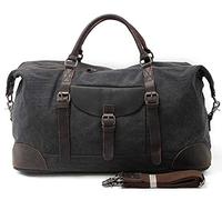 QTANZIQI Grand sac à main Messenger sac de voyage sac de sport week-end sac de nuit imperméable toile fourre-tout Vintage fourre-tout femmes noir