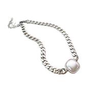 QTANZIQI Imitazione in Acciaio Collana di Perle per Donne Senza Tempo della Catena retrò di Design di Lusso Personalizzato