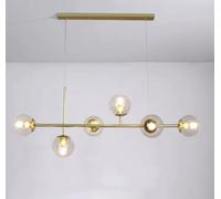 QTANZIQI Lampada a Sospensione a soffitto di metà secolo Luci a Palloncino di per Sala da Pranzo, lampadario in Vetro, Sospensione con Display a Colori, Sputnik lineare (Colore: Trasparente)