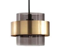 QTANZIQI Lampada a Sospensione Creativa cilindrica in Vetro Metallizzato, Lampada a Sospensione a soffitto con piedistallo E27, lampadario in Stile Industriale Nordico, lampade per la Decorazione del