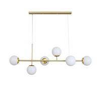 QTANZIQI Lampada a Sospensione da soffitto di metà secolo Luci a Palloncino di per Sala da Pranzo, lampadario in Vetro, Sospensione con Display a Colori, Sputnik lineare Ki (Colore: Bianco)