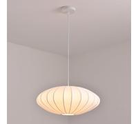 QTANZIQI Lampada a Sospensione in Seta Bianca Lanterna in Tessuto Lampadario Lampada a Sospensione a soffitto Luci a Coste E27 Droplight per Soggiorno Camera da Letto Hall dell'hotel Cafe Art