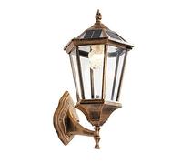 QTANZIQI Lampada da Parete Applique da Esterno LED Tricolore in Alluminio pressofuso, Ricarica Solare controllabile a Distanza, Paralume in Vetro, Adatto per Lampada da Ingresso Esterno