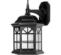 QTANZIQI Lampada da Parete per Esterni in Alluminio Nero, Lampada da Riparo Impermeabile con Paralume in Vetro Trasparente per l'arredamento del Portico del Patio del Giardino