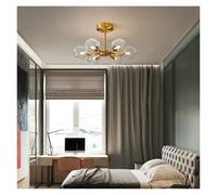 QTANZIQI Lampadario a LED per Cucina, Camera da Letto, Sala da Pranzo, Lampada a Sospensione a soffitto in Vetro Rame, Illuminazione a Sospensione per la casa, lampadari