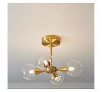 QTANZIQI Lampadario a LED per Cucina, Camera da Letto, Sala da Pranzo, Lampada a Sospensione a soffitto in Vetro Rame, Illuminazione a Sospensione per la casa, lampadari