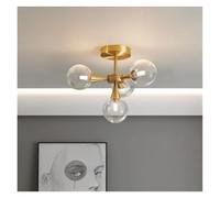 QTANZIQI Lampadario a LED per Cucina, Camera da Letto, Sala da Pranzo, Lampada a Sospensione a soffitto in Vetro Rame, Illuminazione a Sospensione per la casa, lampadari