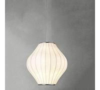 QTANZIQI Lampadario a Sospensione a Lanterna Bianca Lampada a Sospensione a soffitto in Seta Lampadario sferico con Sospensione in Tessuto per Soggiorno Camera da Letto Hotel Hall Cafe Dimensioni 45