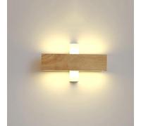 QTANZIQI Lampade da Parete Applique da Parete a LED orientabile Lampada da Parete Girevole a 360° Lampada da Lettura in Legno impiallacciato Lungo lineare su Giù Lampada da Lettura (Lunghezza 22 cm)