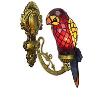 QTANZIQI Lampade da Parete Applique Lampada da Parete per Interni Pappagallo, Lampada da Parete Vintage retrò con Paralume in Vetro colorato, Illuminazione da Parete E27 Art Déco per Soggiorno