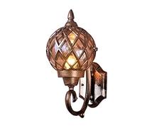 QTANZIQI Lampade da Parete Applique Vintage Classico Ottone Rustico Impermeabile Tradizionale OutGlass Lampada da Parete Alluminio Metallo Antipioggia Lanterna Esterna Corridoio Giardino Balcone