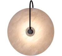 QTANZIQI Lampade da Parete per Camera da Letto con Corpo Lampada in Marmo Naturale, Applique a LED Rotonda a Testa Singola, Lampada da Parete per Interni per Soggiorno, corridoio, Illuminazione