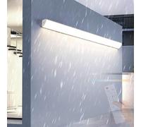 QTANZIQI Lampade da Parete per Esterni con Applique a LED Lampada da Parete IP65 dal 10% al 100% Applique da Parete 2700K-6500K Lampade da Parete Lunghe per Balcone Garage (60 cm, Argento)