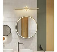 QTANZIQI Luce LED per Specchio da Bagno - Lampada da Parete Impermeabile IP44 da 10 W, 3 Temperature di Colore, Finitura Oro/Nero, Elegante Accento Specchio per Il Trucco - Quadrato 40 cm