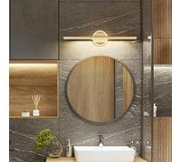 QTANZIQI Luce LED per Specchio da Bagno - Oro/Nero, Impermeabile IP44, 3 Temperature di Colore, Luce Rotonda per Trucco, Lampada da Parete 40 cm/10 W per Illuminazione sopra Lo Specchio
