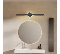 QTANZIQI Luce LED per Specchio da Bagno, Quadrato Nero 16W 80 cm, Impermeabile IP44, 3 Temperature di Colore, Oro/Nero, Lampada da Parete per Trucco, Elegante Illuminazione per Specchio da Bagno