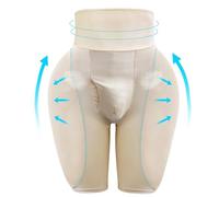 QTANZIQI Men's Padded Enhancing Underwear Thigh Boxer Briefs Tummy Control Butt Lifter Shorts High Waist Belly Girdle