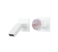 QTANZIQI Miscelatore Rubinetto Bagno Lavabo Bagno Bianco Rubinetto A Parete Stile Cascata Miscelatore Lavabo Pieghevole 180° Maniglia Singola, Bianco