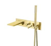 QTANZIQI Montaggio a pareteSet di rubinetti per Vasca da Bagno con Doccia a Cascata con spruzzatore Miscelatore per Vasca monocomando per Un'Esperienza Spa di Lusso
