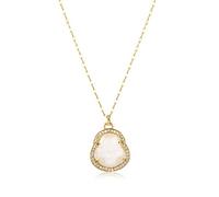QTANZIQI Nuovo Sorridente Fortunato Maitreya Buddha Collane Corte a Sospensione per Donne in Acciaio Girls Safe Neck Chain Jewelry