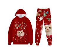 QTANZIQI Offerta The Day Tute da Ragazzo Felpe con Cappuccio Personalizzate da Uomo Set da 2 Pezzi a Maniche Lunghe Stampa Dorata e Pantaloni Completo Abito Tradizionale Felpe con Cappuccio da Uomo